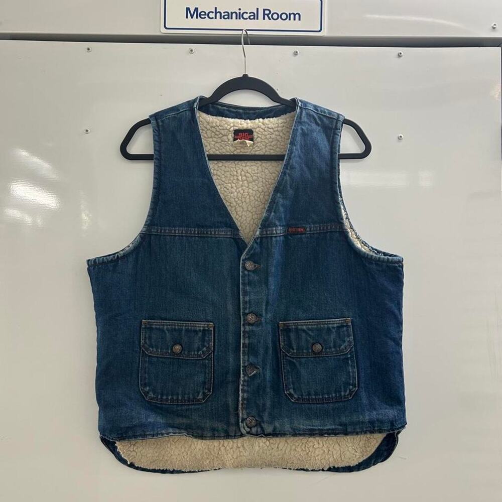 VTG 80s Big Ben Sherpa Lined Denim Vest